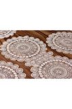 Amerikan Servis Supla Ve Runner Set 6 Kişilik Nakışlı 7 Parça Çeyizlik Takımı