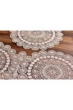 Amerikan Servis Supla Ve Runner Set 6 Kişilik Nakışlı 7 Parça Çeyizlik Takımı