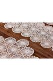 Amerikan Servis Supla Ve Runner Set 6 Kişilik Nakışlı 7 Parça Çeyizlik Takımı