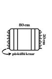 Banyo Paspası Siyah Çizgi Desenli Baskılı 50x80 Püsküllü Polyester Kaymaz Tabanlı Duş Paspası