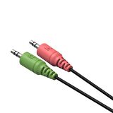 Jopus 3.5mm JO-AC01 Myriad Mikrofon Kulaklık Ayırıcı Y Kablo AUX Kablosu Siyah