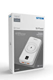 Simex Powerbank 20000mAh Dahili Kablolu 22,5W 15W Magnetic Wireless S-33 W-Power Beyaz