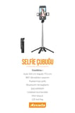 Bluetoothlu ve Şarjlı Kumandalı LED Işıklı Selfie Çubuğu Tripod Özellikli Siyah PD-P06-V2tucu