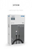 Simex Iphone Lightning To 3.5mm Kumaş Aux Ses Kablosu Stereo Destekli 1.1m Nero