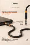 3.5mm Aux To 3.5mm Aux Ses Kablosu Stereo Destekli Örgülü 2 Metre