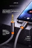 11 12 13 14 Pro Max Serisi Uyumlu Lightning Örgülü Aux Kablosu, iPhone Aux Tak Çalıştır, 1M JA-05