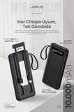10000mAh Powerbank Dahili Kablolu, LCD Ekranlı, LED Lambalı, Taşınabilir Şarj Cihazı JP-P11