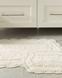 Mia Pamuklu Banyo Paspası Seti Krem