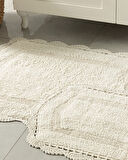 Mia Pamuklu Banyo Paspası Seti Krem