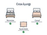 English Home Crystal İpeksi Twill Lastikli Çarşaflı Çizgili Pamuk Tek Kişilik Nevresim Takımı