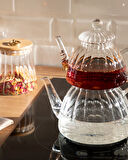 English Home Rosella Borosilikat Cam Çaydanlık 600 ml + 1000 ml Şeffaf