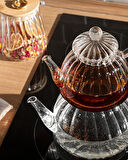 English Home Rosella Borosilikat Cam Çaydanlık 600 ml + 1000 ml Şeffaf