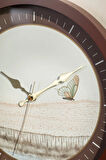 Butterfly Duvar Saati 30 Cm Kahve