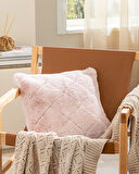 English Home Soft Touch Rabbit Peluş Kırlent Kılıfı Pudra
