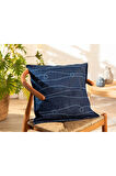 Knotted Denim Kırlent Kılıfı 45x45 Cm İndigo