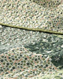 English Home Flower Patchwork Tek Kişilik Çok Amaçlı Örtü Yeşil