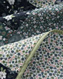 Flower Patchwork King Size Çok Amaçlı Örtü Yeşil