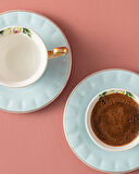 English Home Vanilla New Bone China 4 Parça 2 Kişilik Kahve Fincan Takımı Açık Mavi