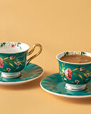 English Home Vanilla New Bone China Kahve Fincan Takımı 4 Parça 2 Kişilik Turkuaz