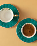 English Home Vanilla New Bone China Kahve Fincan Takımı 4 Parça 2 Kişilik Turkuaz