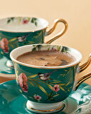 English Home Vanilla New Bone China Kahve Fincan Takımı 4 Parça 2 Kişilik Turkuaz