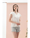 English Home Spring Flower Viskon Kadın Pijama Takımı Mavi
