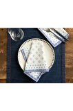 Braid Dots Pamuk 2'li Misafir Peçetesi 40x40 Cm Mavi-lacivert