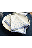 Braid Dots Pamuk 2'li Misafir Peçetesi 40x40 Cm Mavi-lacivert