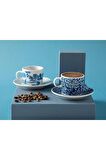 English Home Zebra Porselen 2'li Kahve Fincan Takımı 80 Ml Lacivert