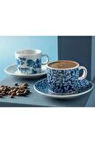 English Home Zebra Porselen 2'li Kahve Fincan Takımı 80 Ml Lacivert