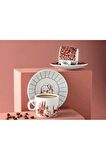 English Home Elephant Porselen 4 Parça 2 Kişilik Kahve Fincan Takımı 80 ml Bordo