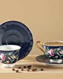English Home Vanilla New Bone China 4 Parça 2 Kişilik Kahve Fincan Takımı Lacivert