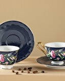 English Home Vanilla New Bone China 4 Parça 2 Kişilik Kahve Fincan Takımı Lacivert