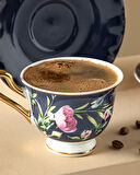 English Home Vanilla New Bone China 4 Parça 2 Kişilik Kahve Fincan Takımı Lacivert
