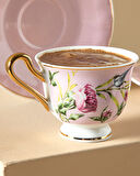 English Home Vanilla New Bone China Kahve Fincan Takımı 4 Parça 2 Kişilik Açık Pembe