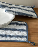 English Home Blue Lines Polyester 2'li Mutfak Seti 17x30 cm+20x20 cm Lacivert