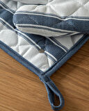 English Home Blue Lines Polyester 2'li Mutfak Seti 17x30 cm+20x20 cm Lacivert