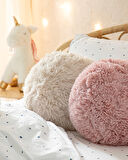 Fluffy Ball Bebe Dekoratif Kırlent Bej