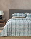 English Home Static Check Çok Amaçlı Çift Kişilik Yatak Örtüsü Takımı Gri