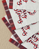 Merry Christmas Kağıt 12'li Kağıt Peçete 33x40 Cm Kırmızı