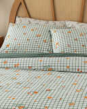 English Home Bloom Check Pamuklu Ranforce Çift Kişilik Nevresim Takımı 200x220 cm Yeşil