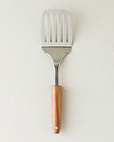 Woody Spatula Çelik Izgara Spatula Servis Gereci Kahve