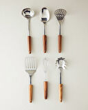 Woody Spatula Çelik Izgara Spatula Servis Gereci Kahve