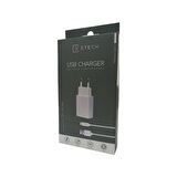 Etech ET102 Premium Adaptör + Lightning Usb Kablo Beyaz