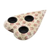 Vitale Şiva Çiçek Desenli Krem T-light 19x4 cm AK.FQ0008