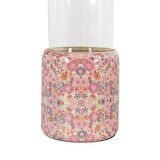 Vitale Şiva Çiçek Desenli Pembe Mumluk 12x15 cm AK.FQ0016