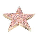 Vitale Şiva Çiçek Desenli Dekoratif Yıldız Pembe 25x4 cm AK.FQ0017