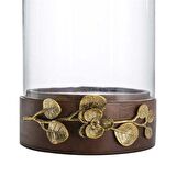 Vitale Diya Ahşap Çiçekli Mumluk 20x32 cm AK.EG0102