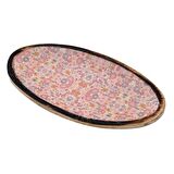 Vitale Şiva Çiçek Desenli Oval Tabak Pembe AK.FQ0009 P