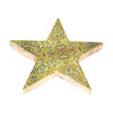 Vitale Şiva Çiçek Desenli Dekoratif Yıldız Yeşil 25x4 cm AK.FQ0017-Y